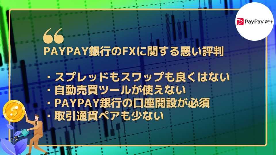 PayPay銀行のFXに関する悪い評判